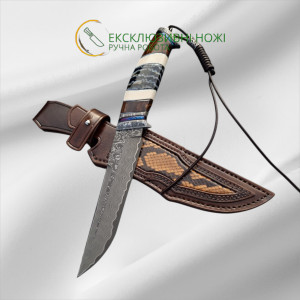 ЧАКЛУН авторський ніж ручної роботи Aleksandr Kasinec, сталь Rex 121CPM в ламінаті, 67 HRC